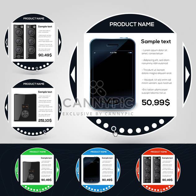 mobile phone online shopping banners - Free vector #132567