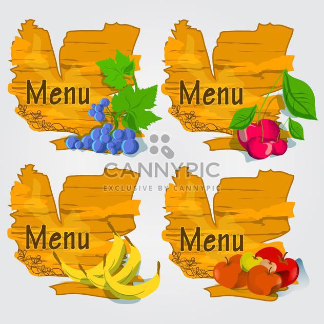 set of fruits with menu background - Free vector #132607
