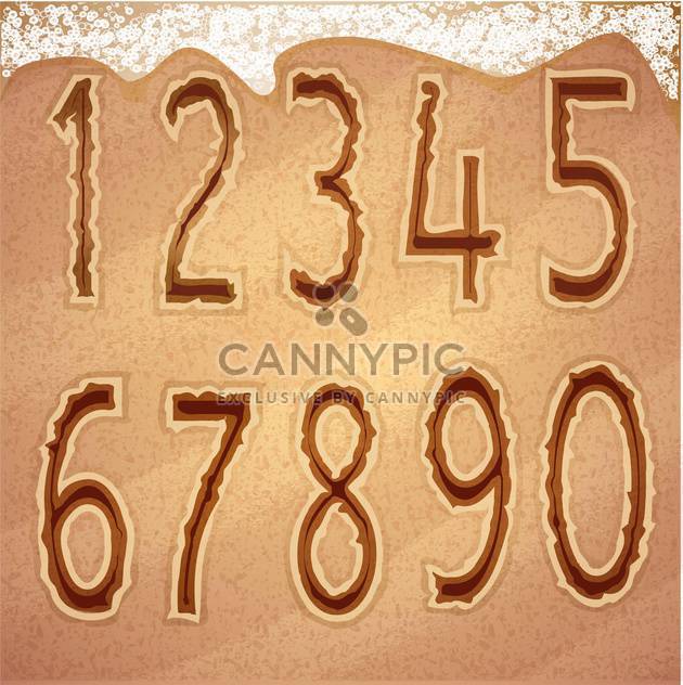 beach font numbers set - vector #133337 gratis