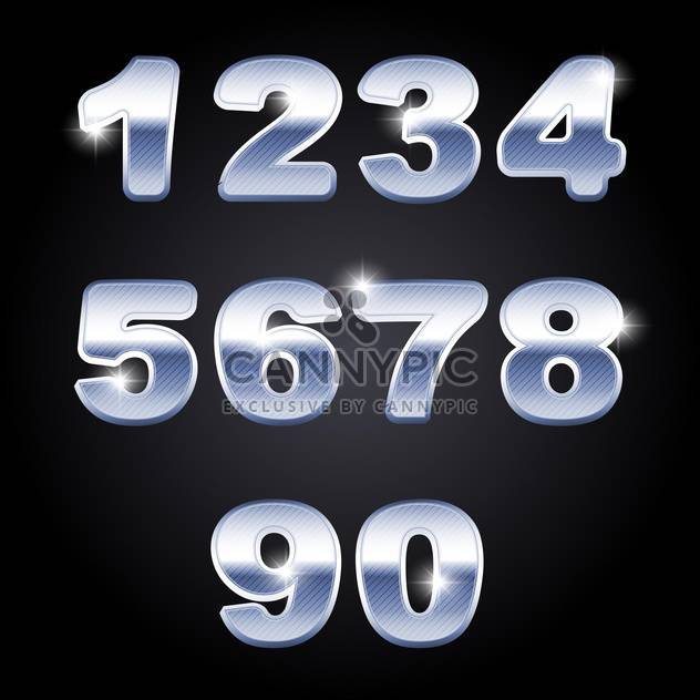 vector chrome numbers set background - vector #133587 gratis