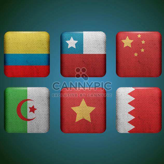 different countries flags set - vector gratuit #133647 