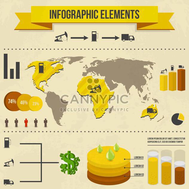 set elements of business infographics - Free vector #133677