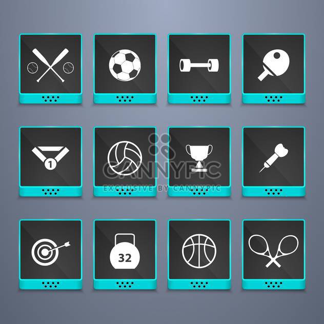sports web buttons set background - vector gratuit #134447 