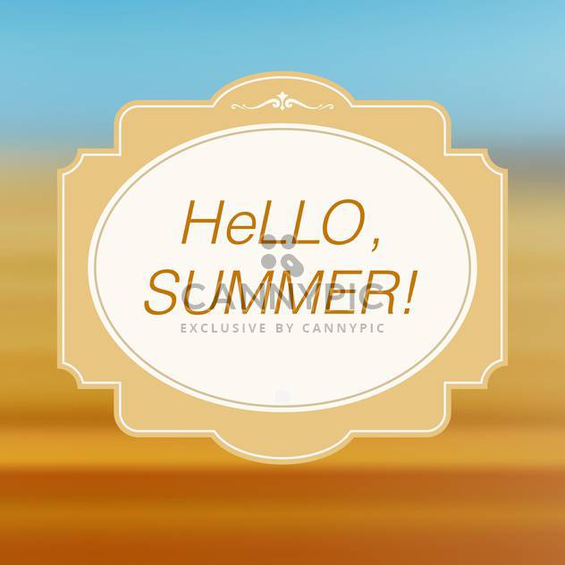 hello summer card vintage background - vector gratuit #134987 