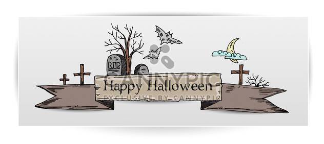Halloween card illustration with tombs - vector gratuit #135287 