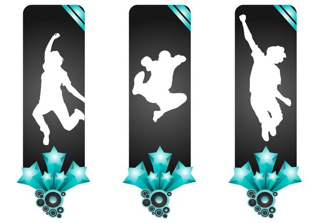 Banners With Jumping People - Free vector #139017