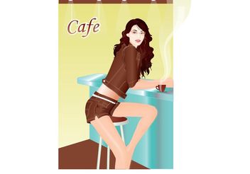 Girl In Cafebar - бесплатный vector #139227