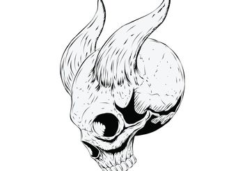 Skull with Horns - vector #139277 gratis