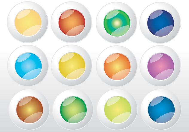 Colorful Web Buttons Vectors - Free vector #139817