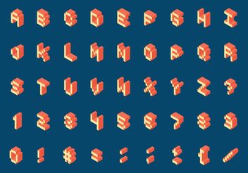Free Isometric Retro Pixel Alphabet Vector - Kostenloses vector #140047