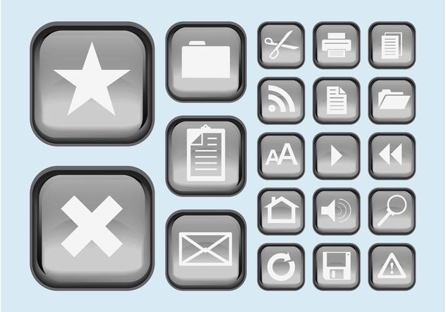 Interface Buttons Icons - Free vector #140247