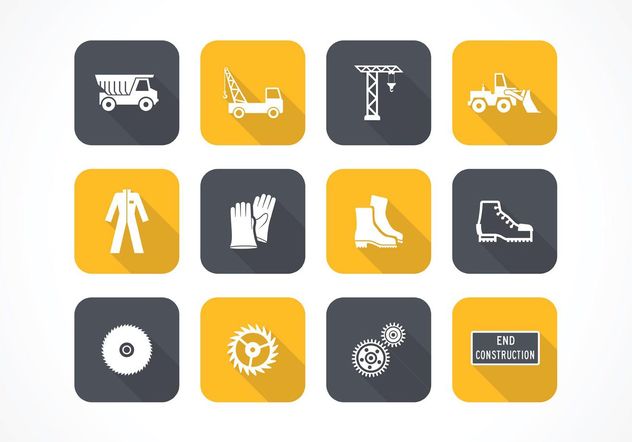 Free Flat Construction Vector Icons - Kostenloses vector #140847