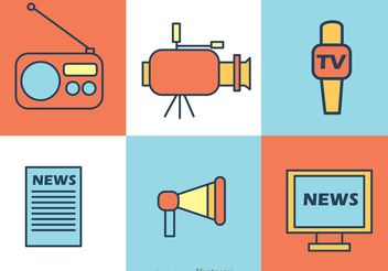 News Reporter Icons Vector - Free vector #140857