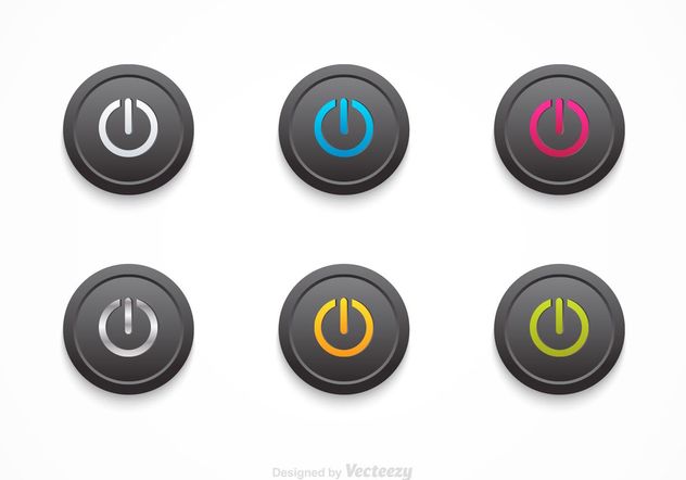 Free Vector Black On Off Buttons - Free vector #141027