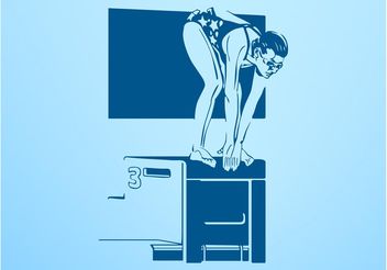 Diving Girl Graphics - Free vector #141377