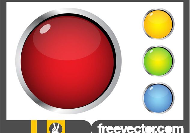 Shiny Round Buttons - vector gratuit #141707 