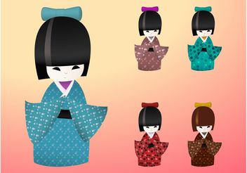 Japanese Dolls - Free vector #144337