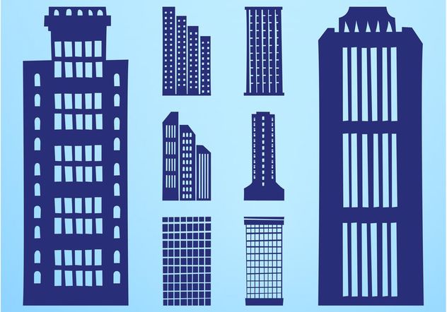 Skyscrapers Silhouettes Set - Free vector #145317