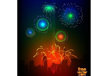 Vector Fireworks - vector gratuit #145337 