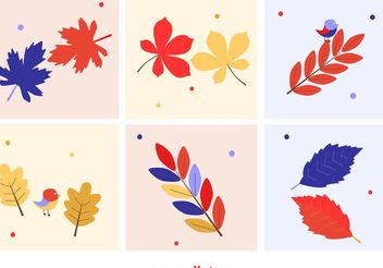 Autumnal Leaves Vectors - Free vector #145997