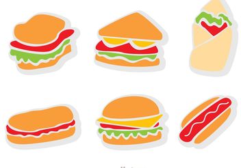 Flat Icons Fast Food Vector - Free vector #146807