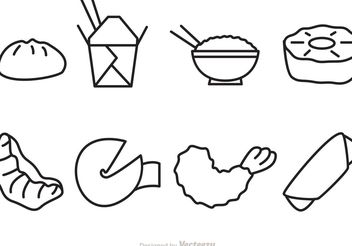 Outline Chinese Food Vector Icons - vector #147107 gratis