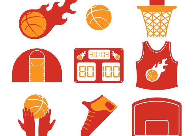 Hot Basketball Vector Icons - бесплатный vector #148167