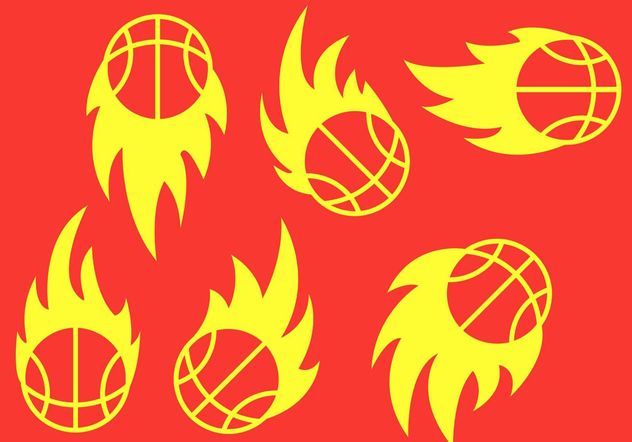 Basketball on Fire Vectors - бесплатный vector #148197