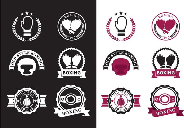 Old Time Boxing Badge Vectors - Kostenloses vector #148287