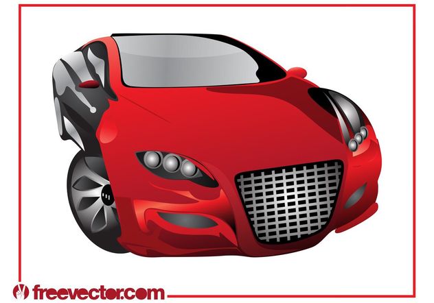 Red Sports Car Graphics - vector gratuit #148377 
