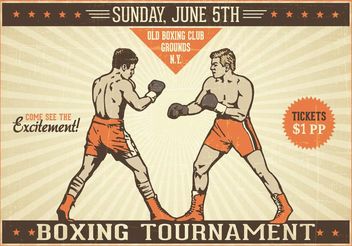 Free Boxing Vintage Vector Poster - Free vector #148727