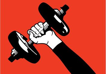 Hand With Dumbbell - Free vector #148817
