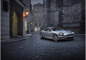 Silver Aston Martin DBS - vector gratuit #148957 
