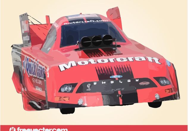 Red Drag Race Car - vector gratuit #149127 