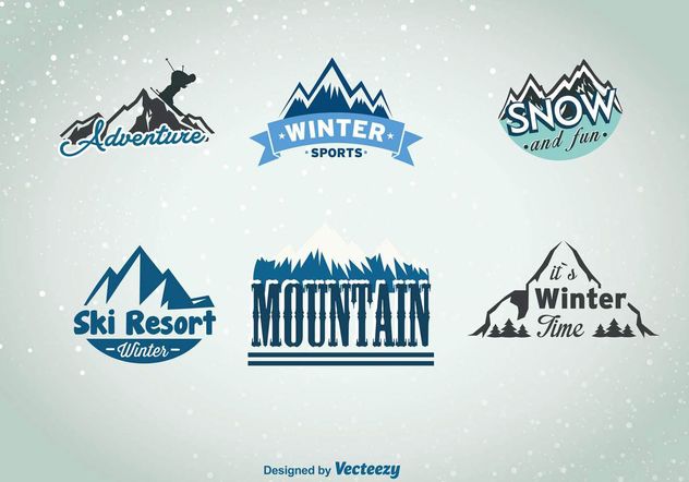 Winter Mountain Sport Insignias - vector gratuit #149217 