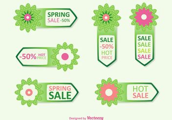 Spring Discount Tag Vectors - vector gratuit #150647 