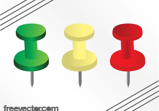Colorful Push Pins - Free vector #152207