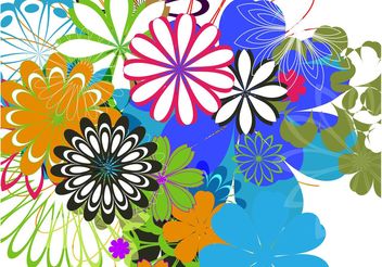 Colorful Flowers Background Art - бесплатный vector #152697