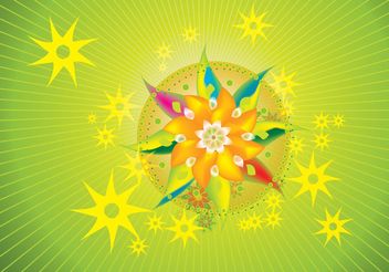 Psychedelic Flowers - Free vector #153057