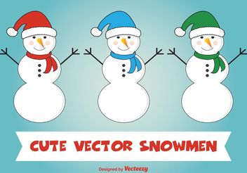 Cute Snowman Vectors - vector #154417 gratis