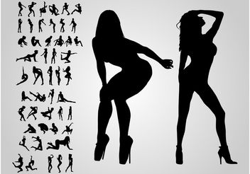 Silhouette Girls - Free vector #156287
