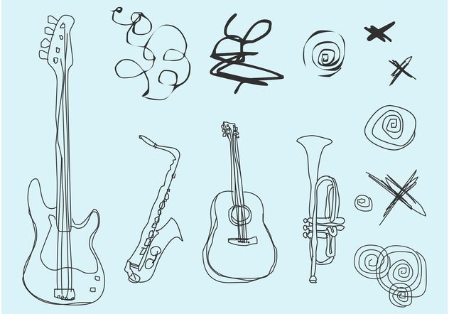 Musical Doodles - vector gratuit #156697 