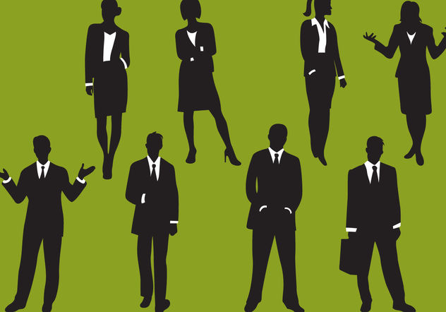 Woman And Man Business Silhouettes - Free vector #157817