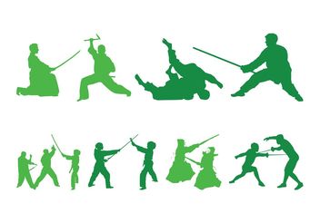 Fighting People Silhouettes - Free vector #157987