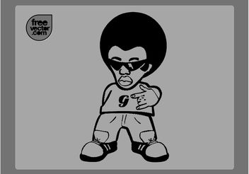 Afro Man Cartoon - Kostenloses vector #158137