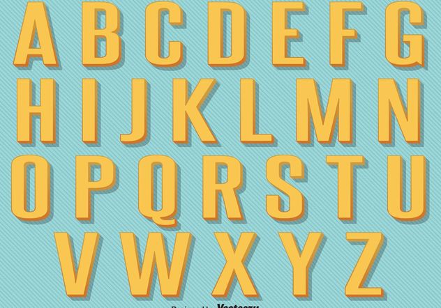 Retro Vintage Alphabet - vector gratuit #159447 