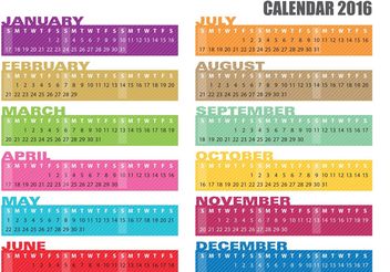 Calendar Banner Vectors 2016 - Free vector #159467