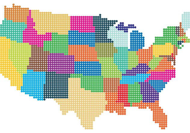 US Dotted Map Vector - Free vector #159537