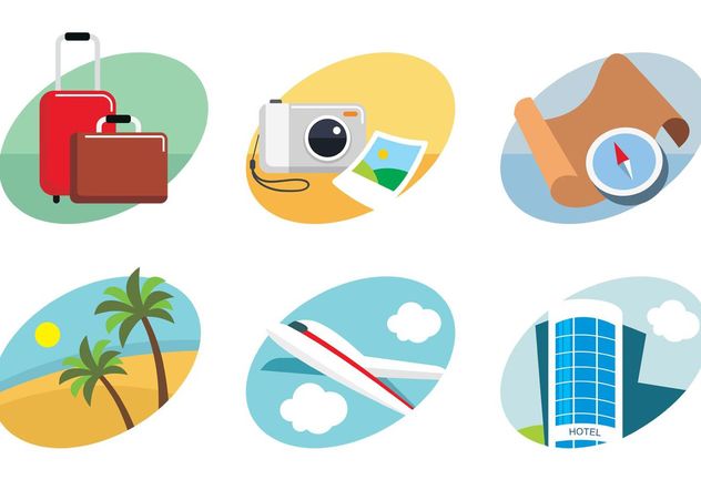 Travel Flat Icons - Free vector #159597
