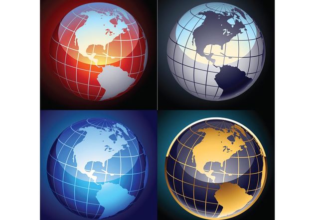 Free set of vector globes - Free vector #159607